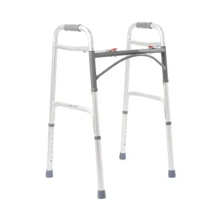 McKesson – Folding Walker Adjustable Height Aluminum Frame 350 lbs. Weight Capacity 32 to 39 Inch Height – 146-10200-1