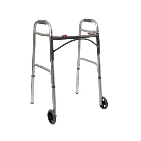 McKesson – Folding Walker Adjustable Height Aluminum Frame 350 lbs. Weight Capacity 32 to 39 Inch Height – 146-10210-4