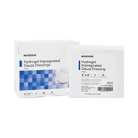 McKesson – Hydrogel Gauze Dressing 4 X 4 Inch Square 1 per Pack Sterile – 61-53044
