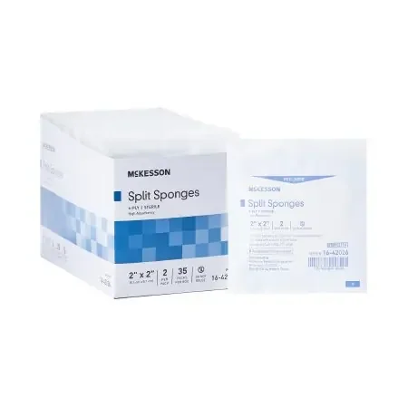 McKesson – I.V. / Drain Split Dressing Polyester / Rayon 2 X 2 Inch Sterile – 16-42026