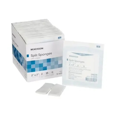 McKesson – I.V. / Drain Split Dressing Polyester / Rayon 2 X 2 Inch Sterile – 16-4226
