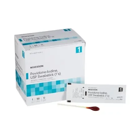McKesson – Impregnated Swabstick 10% Strength Povidone-Iodine Individual Packet Sterile – 986