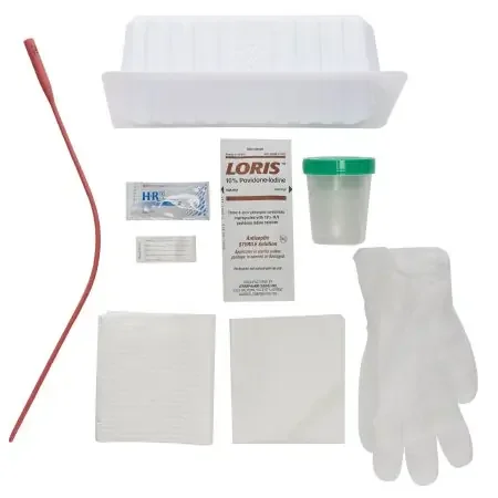 McKesson – Intermittent Catheter Tray Urethral 14 Fr. Without Balloon Red Rubber – 16-232