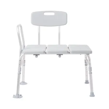McKesson – Knocked Down Bath Transfer Bench Removable Arm Rail 17-1/2 to 22-1/2 Inch Seat Height 400 lbs. Weight Capacity – 146-12011KD-2
