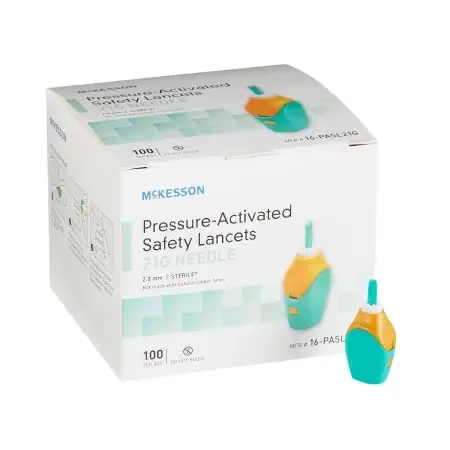 McKesson – Lancet Safety Lancet Needle 2.0 mm Depth 21 Gauge Push Button Activation – 16-PASL21G