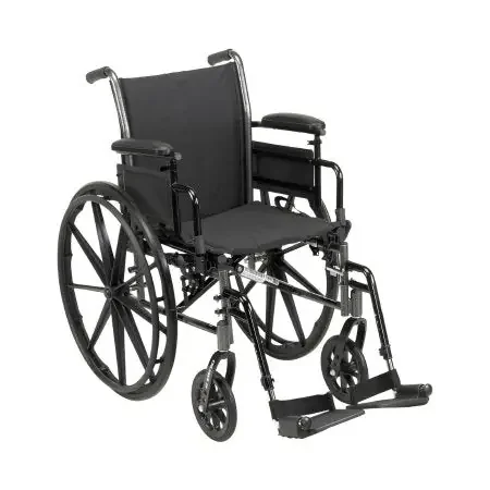 McKesson – Lightweight Wheelchair Dual Axle Desk Length Arm Elevating Legrest Black Upholstery 20 Inch Seat Width Adult 300 lbs. Weight Capacity – 146-K320ADDA-ELR