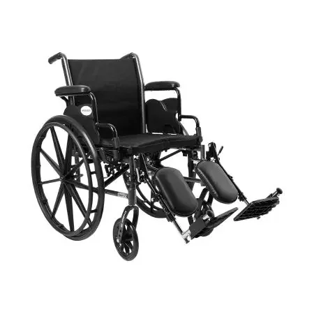 McKesson – Lightweight Wheelchair Dual Axle Desk Length Arm Swing-Away Elevating Legrest Black Upholstery 18 Inch Seat Width Adult 300 lbs. Weight Capacity – 146-K318DDA-ELR