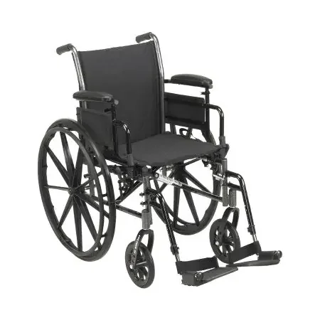 McKesson – Lightweight Wheelchair Dual Axle Desk Length Arm Swing-Away Footrest Black Upholstery 18 Inch Seat Width Adult 300 lbs. Weight Capacity – 146-K318ADDA-SF