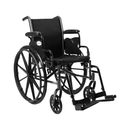 McKesson – Lightweight Wheelchair Dual Axle Desk Length Arm Swing-Away Footrest Black Upholstery 16 Inch Seat Width Adult 300 lbs. Weight Capacity – 146-K316DDA-SF