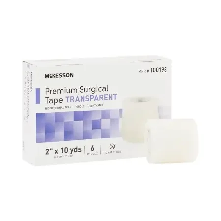 McKesson – Medical Tape Water Resistant Plastic 2 Inch X 10 Yard Transparent NonSterile – 100198