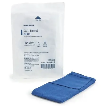 McKesson – O.R. Towel 17 W X 27 L Inch Blue Sterile – 16-6001-B