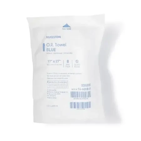 McKesson – O.R. Towel 17 W X 27 L Inch Blue Sterile – 16-6008-B