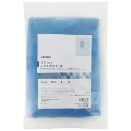 McKesson – Orthopedic Drape U-Drape with Split 76 W X 120 L Inch Sterile – 183-I80-09107G-S