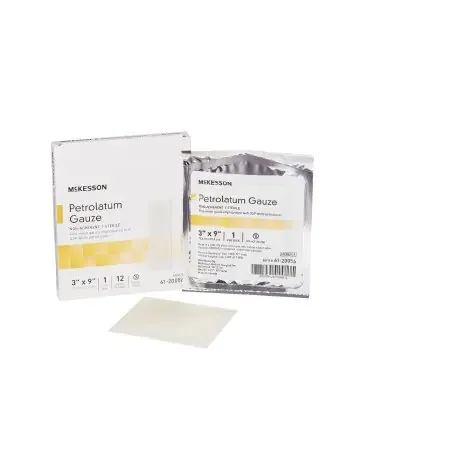 McKesson – Petrolatum Impregnated Dressing 3 X 9 Inch Pleated Gauze USP White Petrolatum Sterile – 61-20056