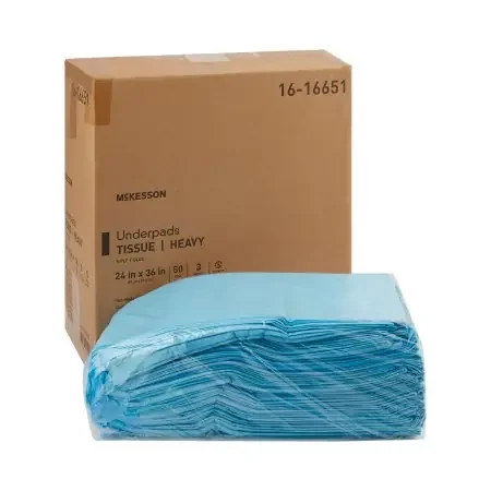 McKesson – Procedure Underpad 24 W X 36 L Inch Blue NonSterile – 16-16651