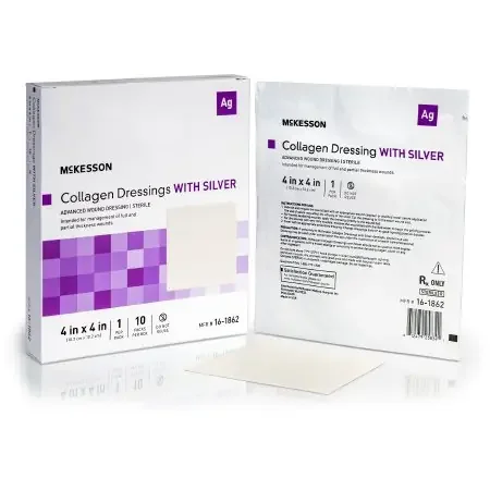 McKesson – Silver Collagen Dressing 4 X 4 Inch Square Sterile – 16-1862