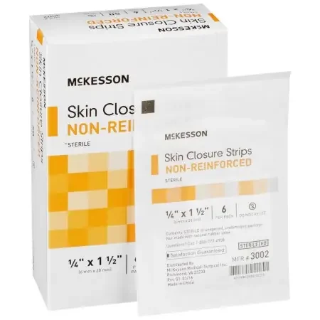 McKesson – Skin Closure Strip 1/4 X 1-1/2 Inch Nonwoven Material Flexible Strip Tan – 3002