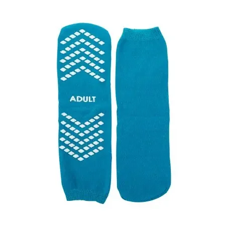 McKesson – Slipper Socks Large Teal Above the Ankle – 16-SCE1