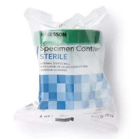 McKesson – Specimen Container 120 mL (4 oz.) Screw Cap Sterile – 16-9526