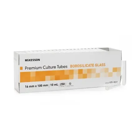 McKesson – Test Tube Round Bottom Plain 16 X 100 mm 10 mL Without Color Coding Without Closure Glass Tube – 177-1512