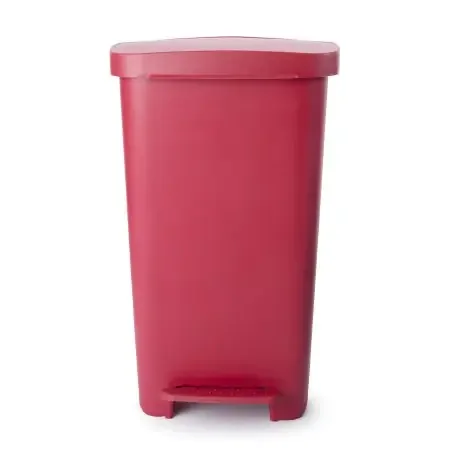 McKesson – Trash Can 52 Quart Rectangular Red Plastic Step On – 81-25267