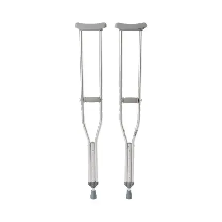 McKesson – Underarm Crutches Aluminum Frame Adult 350 lbs. Weight Capacity Push Button / Wing Nut Adjustment – 146-10400-8