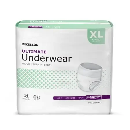 McKesson – Unisex Adult Absorbent Underwear Pull On with Tear Away Seams X-Large Disposable Heavy Absorbency – UW33853