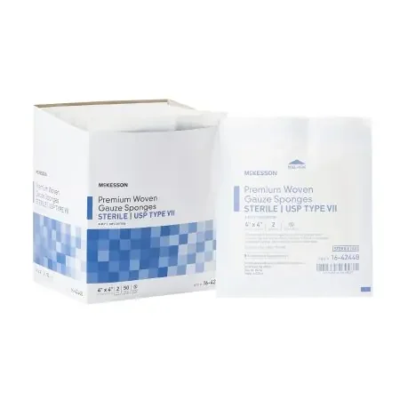 McKesson – USP Type VII Gauze Sponge Cotton 8-Ply 4 X 4 Inch Square Sterile – 16-42448