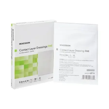 McKesson – Wound Contact Layer Dressing 3 X 4 Inch Silicone Rectangle Sterile – 4816