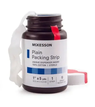 McKesson – Wound Packing Strip Plain Cotton Non-impregnated Large 1 Inch X 5 Yard 1 Count Sterile – 61-59320