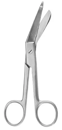 McKesson Argent – Bandage Scissors Lister 4-1/2 Inch Surgical Grade Stainless Steel NonSterile Finger Ring Handle Angled Blunt Tip / Blunt Tip – 43-1-226
