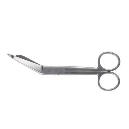 McKesson Argent – Bandage Scissors Lister 5-1/2 Inch Length Surgical Grade Stainless Steel NonSterile Finger Ring Handle Angled Blunt Tip / Blunt Tip – 43-1-231