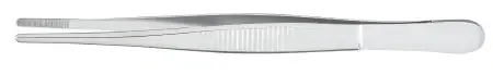 McKesson Argent – Dressing Forceps Bonney 5 Inch Length Surgical Grade Stainless Steel NonSterile NonLocking Thumb Handle Straight Serrated Tips – 43-1-710