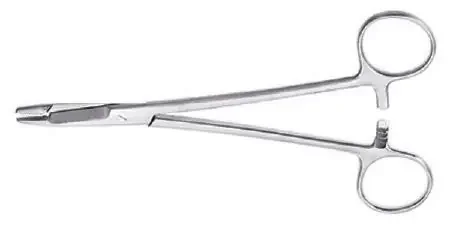 McKesson Argent – Needle Holder 6-1/2 Inch Length Serrated Jaws Finger Ring Handle – 43-1-877