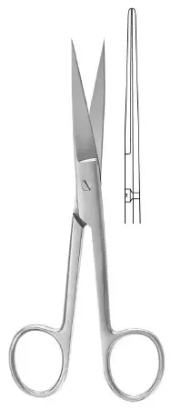 McKesson Argent – Operating Scissors 4-1/2 Inch Surgical Grade Stainless Steel Finger Ring Handle Straight Sharp Tip / Sharp Tip – 43-1-273