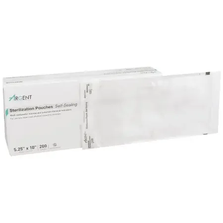 McKesson Argent Sure-Check – Sterilization Pouch Ethylene Oxide (EO) Gas / Steam 5-1/4 X 10 Inch Transparent / Blue Self Seal Paper / Film – 73-SSP382