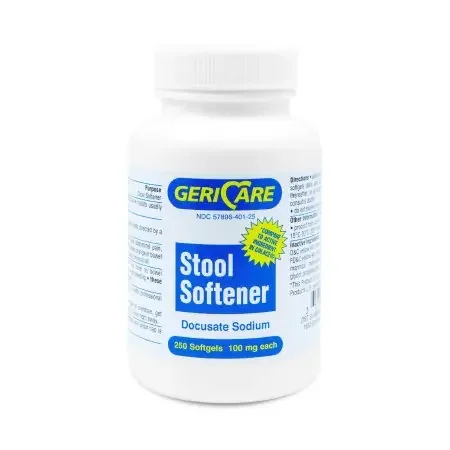 McKesson Brand – Stool Softener Softgel 250 per Bottle 100 mg Strength Docusate Sodium – 401-25-GCP