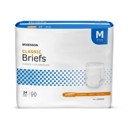 McKesson Classic – Unisex Adult Incontinence Brief Medium Disposable Light Absorbency – BRBRMD