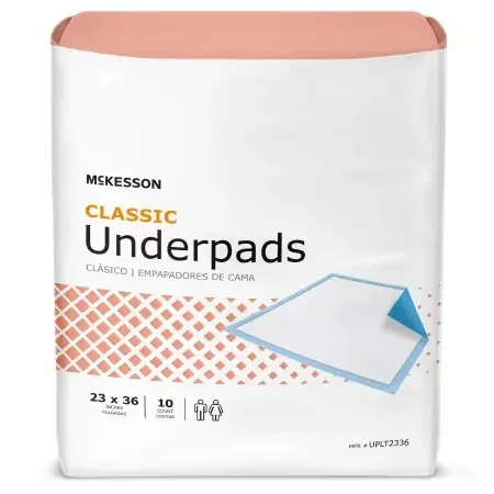 McKesson Classic Plus – Underpad 23 X 36 Inch Disposable Fluff / Polymer Light Absorbency – UPLT2336