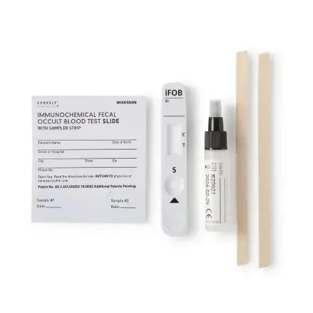 McKesson Consult – Rapid Test Kit Colorectal Cancer Screening Fecal Occult Blood Test (iFOB or FIT) Stool Sample 25 Tests – 4485