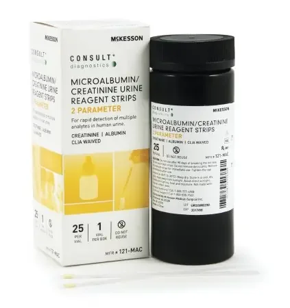 McKesson Consult – Urinalysis Test Albumin, Creatinine 25 per Bottle – 121-MAC