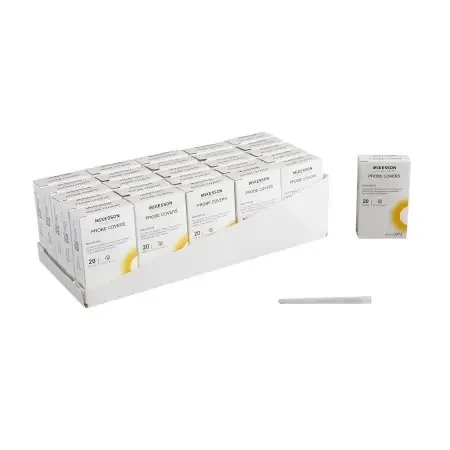 McKesson LUMEON – Axillary / Oral / Rectal Thermometer Probe Cover For use with LUMEON Oral / Axillary and Rectal Electronic Thermometers 500 per Box – 3072