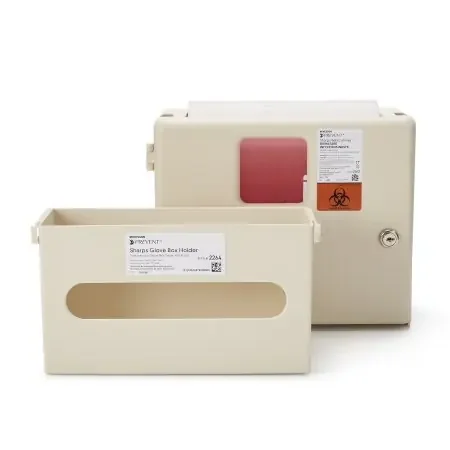 McKesson Prevent – Sharps Wall Cabinet with Glove Box Locking Wall Cabinet Polypropylene – 2265