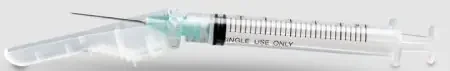 McKesson Prevent – Syringe with Hypodermic Needle 3 mL 25 Gauge 1 Inch Ultra Thin Wall Hinged Safety Needle – 102-SN3C251S3