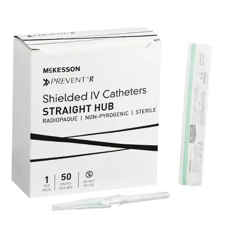 McKesson Prevent R – Peripheral IV Catheter 18 Gauge 1.16 Inch Button Retracting Safety Needle – 380244