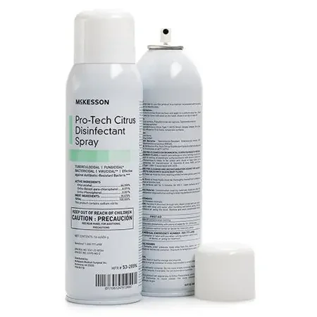 McKesson Pro-Tech – Surface Disinfectant Cleaner Alcohol Based Aerosol Spray Liquid 16 oz. Can Citrus Scent NonSterile – 53-28594