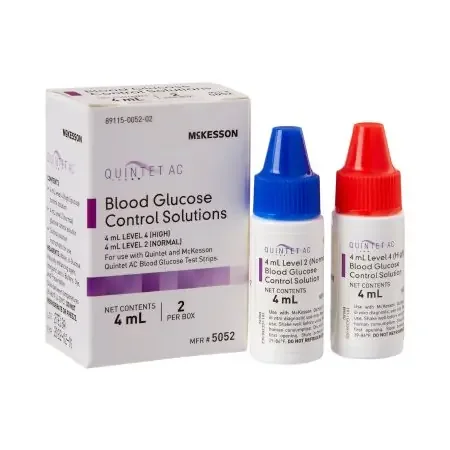 McKesson Quintet AC – Blood Glucose Control Solution Blood Glucose Testing 2 X 4 mL Level 1 & Level 2 – 5052