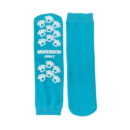 McKesson Terries – Slipper Socks Large Teal Above the Ankle – 40-3828