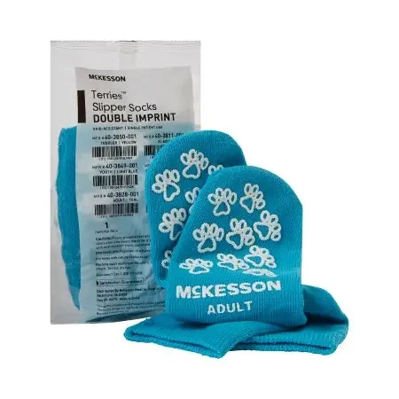 McKesson Terries – Slipper Socks Teal Above the Ankle – 40-3828-001