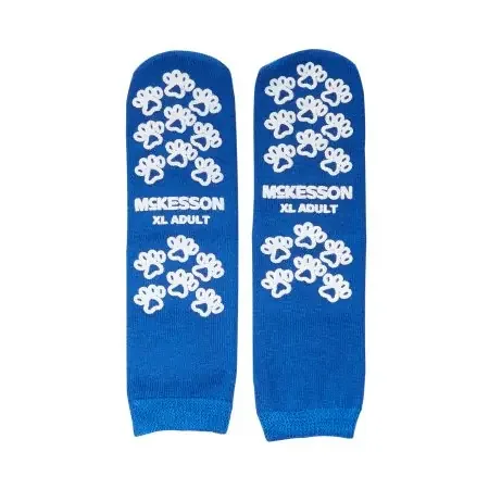 McKesson Terries – Slipper Socks X-Large Royal Blue Above the Ankle – 40-3816-001